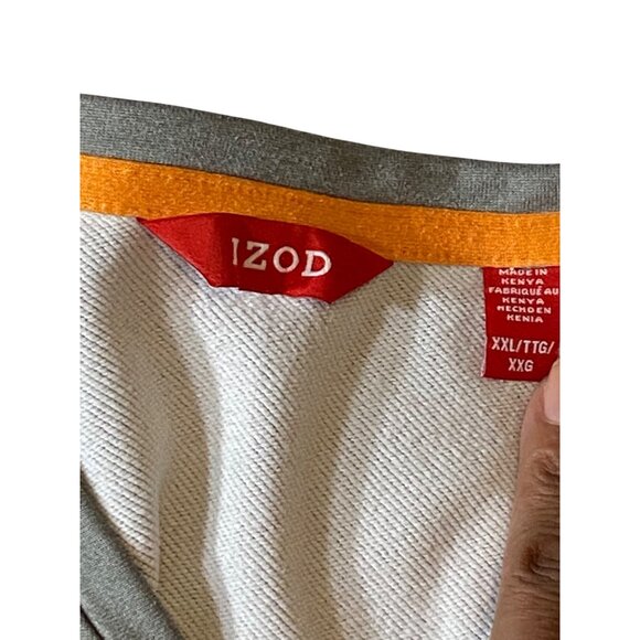 Izod Mens V-Neck Long Sleeve Pullover XXL Gray Polyester Blend Casual Shirt - Picture 9 of 9